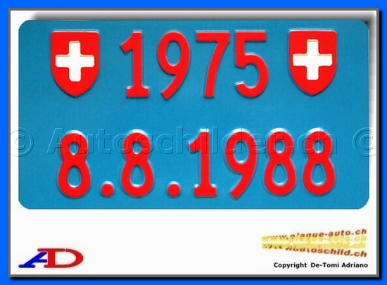 Autoschild hinten Blau 160x300 mm "Text Farbe 55/55mm" SPE.